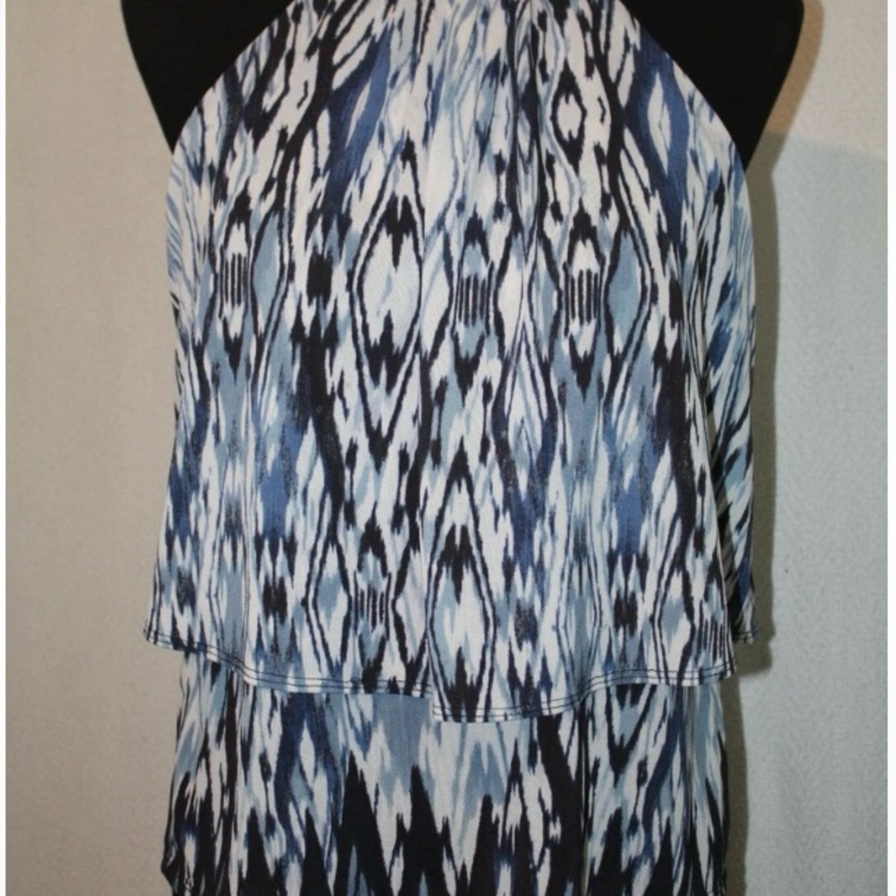 Cato Blue and White Patterned Tank Top